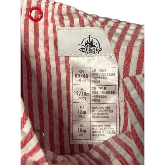 Disney Parks Minnie Mouse 12‑18M Red White Striped Ruffle Tutu Dress Girls - Picture 7 of 10